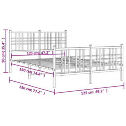 Berkfield Metal Bed Frame Without Mattress With Footboard White 120X190Cm - thumbnail 8