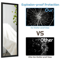 Costway 120 X 37Cm Full Length Mirror Over The Door Wall Mirror W/ Hanging Hooks - thumbnail 4