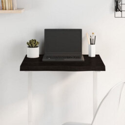 Berkfield Table Top Dark Brown 60X40X(2-4) Cm Treated Solid Wood Oak - thumbnail 1