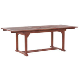 Beliani Extending Garden Dining Table Toscana 160/220 Cm 90 Cm Acacia Wood Dark Brown
