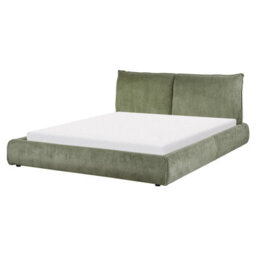 Beliani Bed Corduroy Vinay 160 X 200 Cm (Eu King Size) Olive Green - thumbnail 4