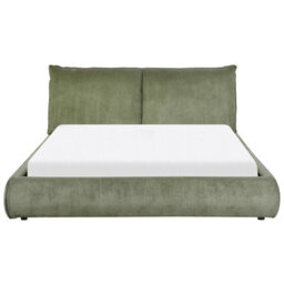 Beliani Bed Corduroy Vinay 160 X 200 Cm (Eu King Size) Olive Green - thumbnail 6