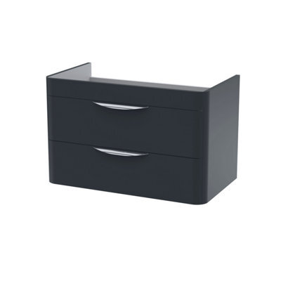 Hudson Reed Parade Wall Hung Vanity Unit, Durable 2 Soft Close Drawer Storage With Modern Cup Handles - image 1