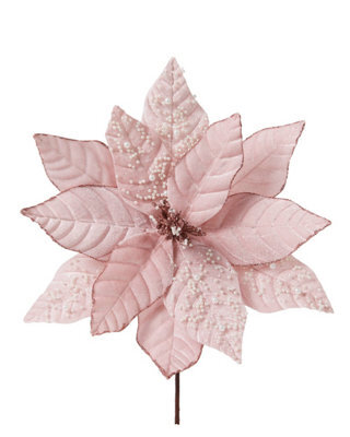 Werchristmas Pink Pearl Artificial Poinsettia Flower, 30 Cm - image 1