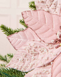 Werchristmas Pink Pearl Artificial Poinsettia Flower, 30 Cm - thumbnail 4