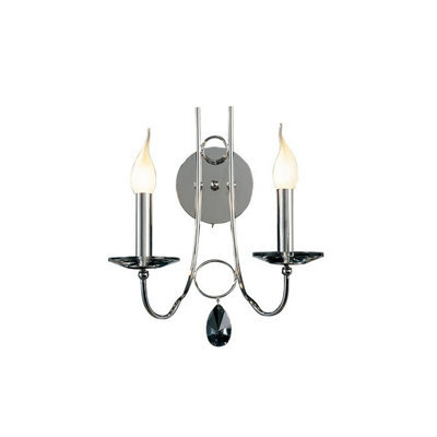 Luminosa Lighting Luminosa Danya Wall Lamp 2 Light E14 Polished Chrome/crystal - image 1