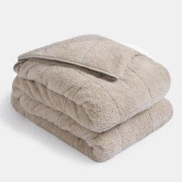 Ohs Teddy Fleece 10Kg Weighted Blanket Sensory Sleep Therapy - 150 X 200Cm - Natural - thumbnail 5