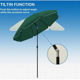 Vivo 2M Outdoor Garden Parasols Umbrella With Crank Handle Tilting Sunshade Uv 30+ - Green - thumbnail 2