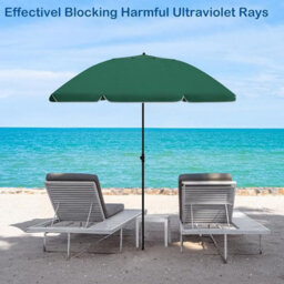 Vivo 2M Outdoor Garden Parasols Umbrella With Crank Handle Tilting Sunshade Uv 30+ - Green - thumbnail 4