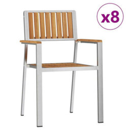 Berkfield Garden Dining Set 9 Pcs Brown Solid Teak Wood - thumbnail 6