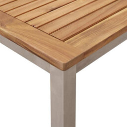 Berkfield Garden Dining Set 9 Pcs Brown Solid Teak Wood - thumbnail 9