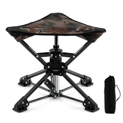 Gainoom Folding Camo Camping Stool Swivel Hunting Chair W/ Anti-Sink Feet - image 1