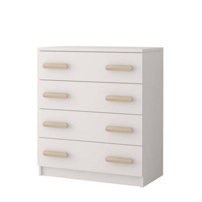 Arte White Chest Of Drawers H930mm W800mm D400mm - Oak Sonoma Handles For Natural Kids' Spaces