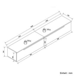 200Cm High Gloss Floating Led Tv Stand Unit Storage Door Cabient Black - thumbnail 2