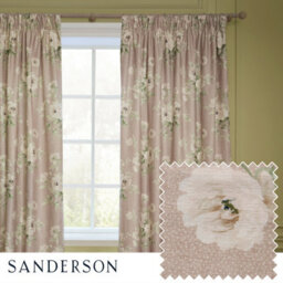 Sanderson Adele Floral Chenille Room Darkening Pencil Pleat Curtain Pair Rose (W)229Cm X (D)182Cm - thumbnail 1