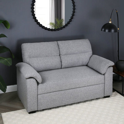Tivoli  2 Seater Pull Out Sofa Bed In Soft Woven Fabric Oatmeal - image 1