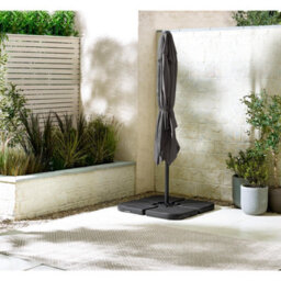 Furniturebox Uk Cantilever Grey Square Outdoor Parasol & Base With 360 Degree Rotation - thumbnail 2