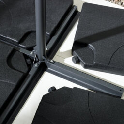 Furniturebox Uk Cantilever Grey Square Outdoor Parasol & Base With 360 Degree Rotation - thumbnail 5
