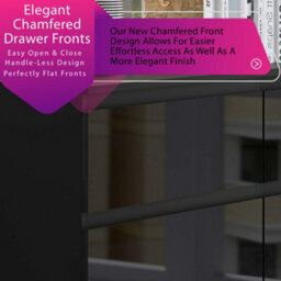 Fwstyle Stora Black Gloss 6 Drawer Chest (H) 77Cm (W) 110Cm (D) 40Cm - Extra Deep 14Cm Drawers - thumbnail 4
