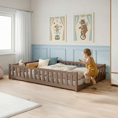 Arte Ivy Milk Chocolate 120 X 200Cm European Small Double Low Bed - Foam/bonnell Mattress Included - image 1