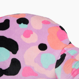 OHS Leopard Print Kids Cuddle Cushion Fleece Reading Pillow, Lilac Purple - thumbnail 6
