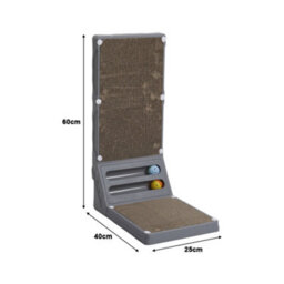 Thehotsale Corrugated L-Shaped Cat Scratcher With Toys 25Cm(W) X 40Cm(D) X 60Cm(H) - thumbnail 7