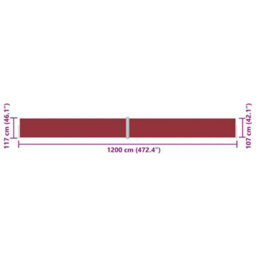 Walplus Retractable Side Awning Garden Sun Shade Canopy Gazebo For Back Door, Porch, Patio Red 117X1200 Cm - thumbnail 8