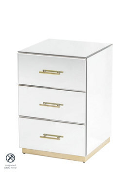 my furniture Harper Mirrored Side Table - Champagne Gold Details - image 1