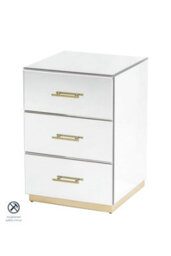my furniture Harper Mirrored Side Table - Champagne Gold Details - thumbnail 1