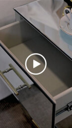 my furniture Harper Mirrored Side Table - Champagne Gold Details - thumbnail 4