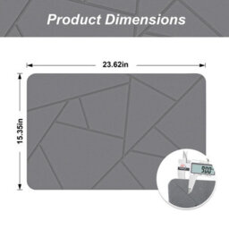 Fino Stone Stone Bath Mat - Super Absorbent Quick-Dry Diatomite Bath Mat, Non-Slip Bathroom Floor Mat With Anti-Slip Pad - thumbnail 3