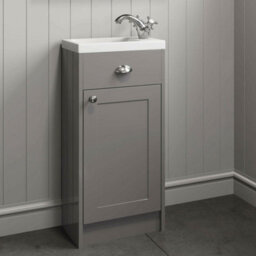 Affine 400mm Bathroom Vanity Unit Storage Cabinet Furniture Grey Traditional Flat Pack - thumbnail 2