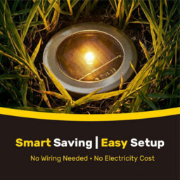 Taylor & Brown 8 Pack Solar Powered Decking Lights Outdoor Garden Stainless Steel Ground Lights Lamp White Deck Pathway Lighting - thumbnail 5