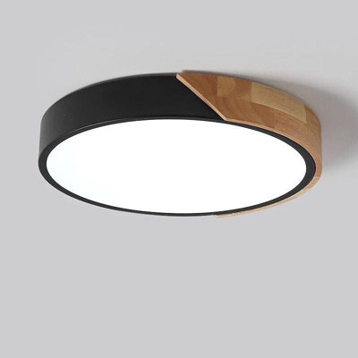 UKEW Modern Led Ceiling & Wall Light Fixture 36W Black & Wood Finish - image 1