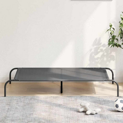 Vidaxl Elevated Dog Bed Grey 130X80X20 Cm Textilene And Steel - image 1