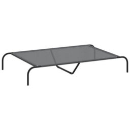 Vidaxl Elevated Dog Bed Grey 130X80X20 Cm Textilene And Steel - thumbnail 2