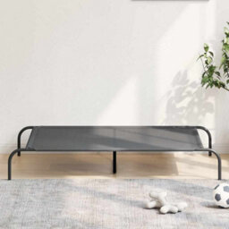 Vidaxl Elevated Dog Bed Grey 130X80X20 Cm Textilene And Steel