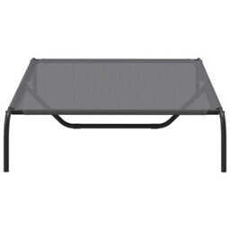 Vidaxl Elevated Dog Bed Grey 130X80X20 Cm Textilene And Steel - thumbnail 5