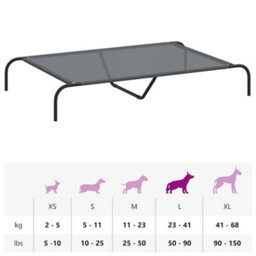 Vidaxl Elevated Dog Bed Grey 130X80X20 Cm Textilene And Steel - thumbnail 9