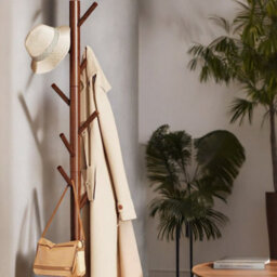 Pirlo Plush Wooden Coat Stand Stand With 8 Hooks Brown - thumbnail 4