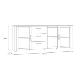 Wyld Haus Bramblecroft Large Grey And Natural Oak Sideboard 3 Door 3 Drawer - thumbnail 7