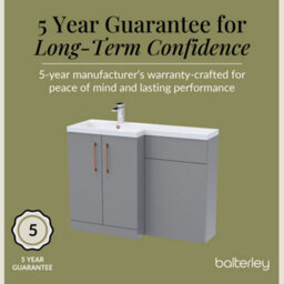 Balterley Left-Hand Bathroom Vanity And Wc Unit Combination With Basin - 1100mm - Satin Grey With Copper Handles - thumbnail 6