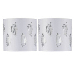 First Choice Lighting Set Of 2 Fern - White Cut Out 15.5Cm Table Lamp Shades - thumbnail 1