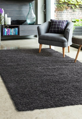 Melrose Venus Shaggy Anthracite High Pile Large Area Rug 140/200Cm - image 1