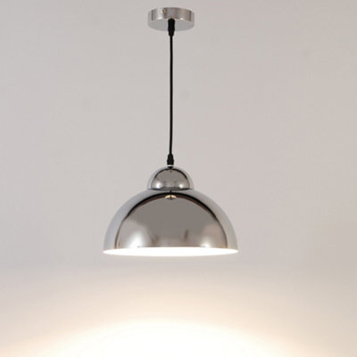 Bubly Bathrooms Yukon E27 Ip44 Pendant Light - Chrome Finish With 1M Adjustable Black Flex (Lamp Not Included) - image 1