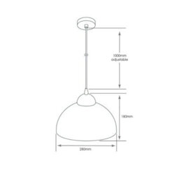 Bubly Bathrooms Yukon E27 Ip44 Pendant Light - Chrome Finish With 1M Adjustable Black Flex (Lamp Not Included) - thumbnail 2