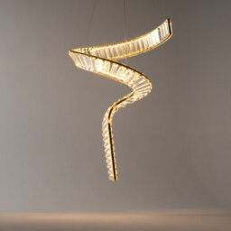 Luminosa Lighting Luminosa Krone Swirl Modern Pendant Ceiling Light Brass 3000K 3300Lm Crystal Shade - thumbnail 4