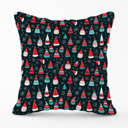Warren Reed Designer Hand Drawn Cheerful Santa Hats Outdoor Cushion 45Cm X 45Cm - thumbnail 1
