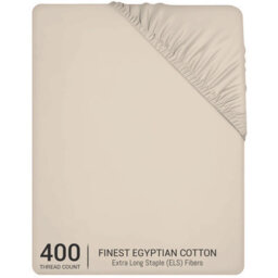 Lazzaro Premium 400 Thread Count Egyptian Cotton King Size Fitted Sheet Durable Natural Cotton Deep Fitted Sheets - thumbnail 4