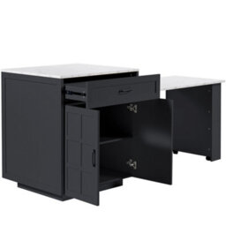 Btm Extendable Bar Table With Storage Drawers And Compartments Kitchen Island For 2 To 6 People - thumbnail 8